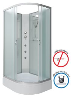 Душевая кабина Niagara NG-33974-14LBKG с гидромассажем 90x70см серебро/матовое